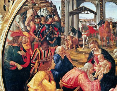 Adoration of the Magi, detail, 1487 by Domenico Ghirlandaio
